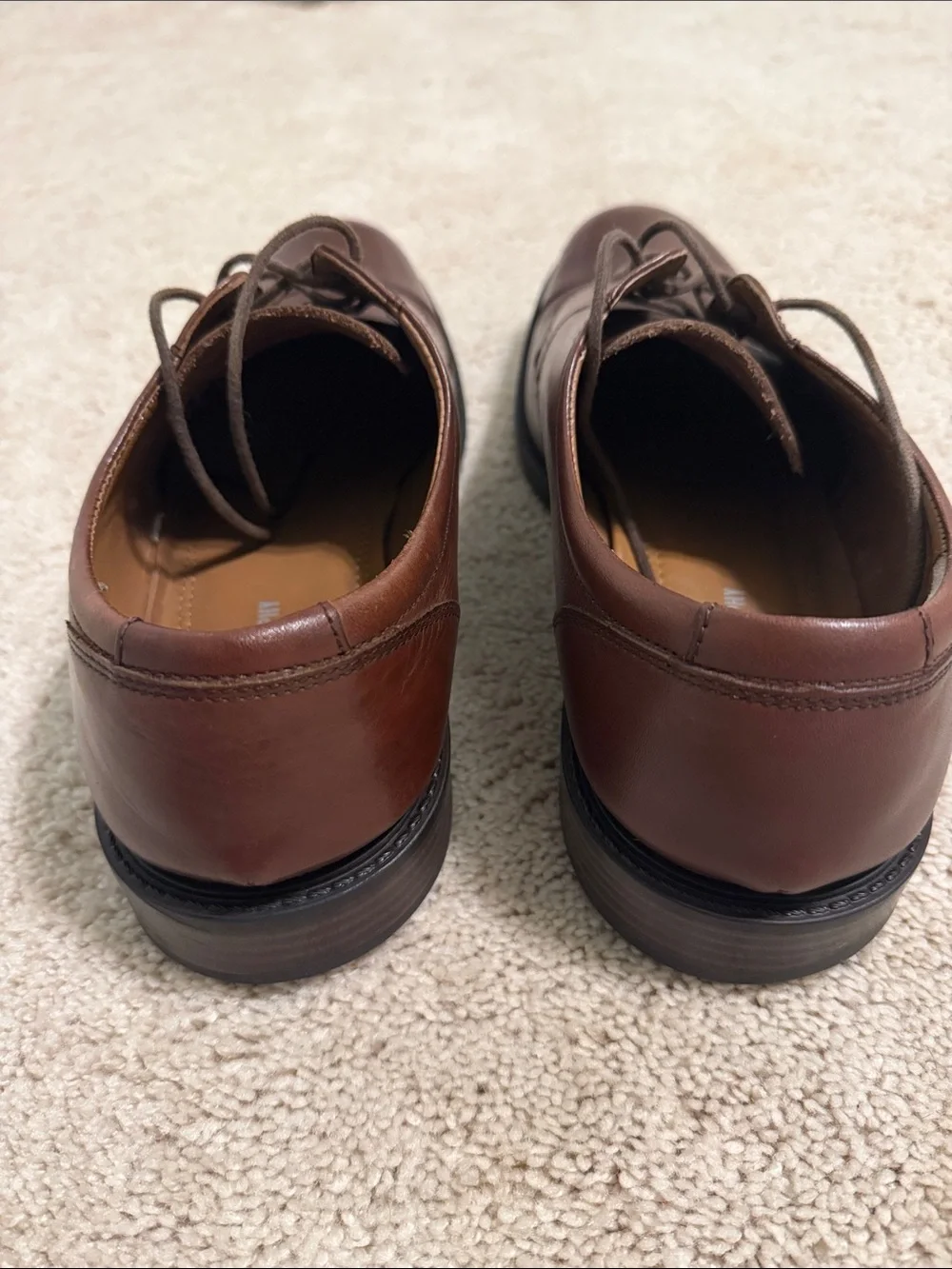 Johnston & Murphy Men's Brown Cap-Toe Derby Dress Shoes